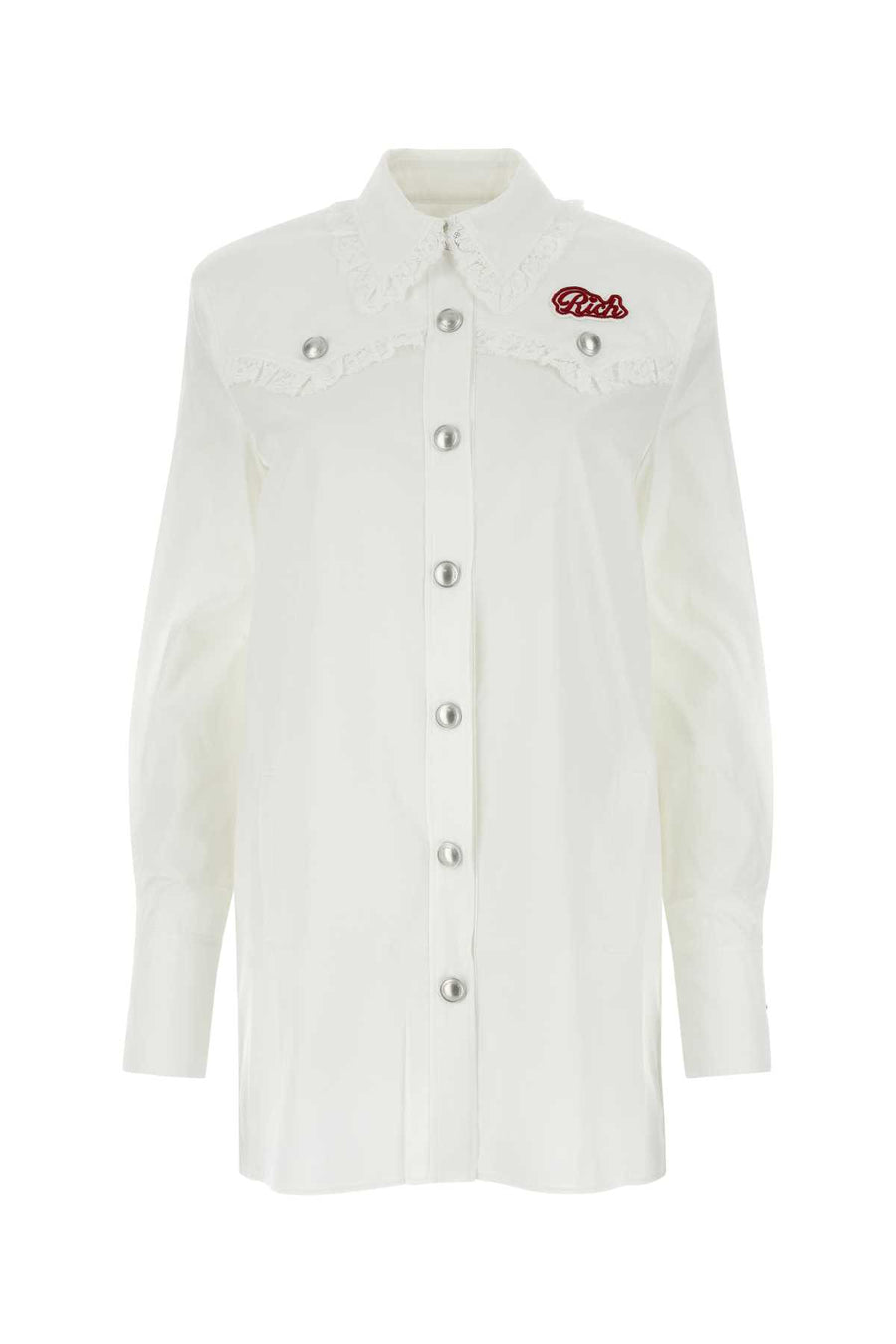 Alessandra Rich 100% Cotton shirt dress in white