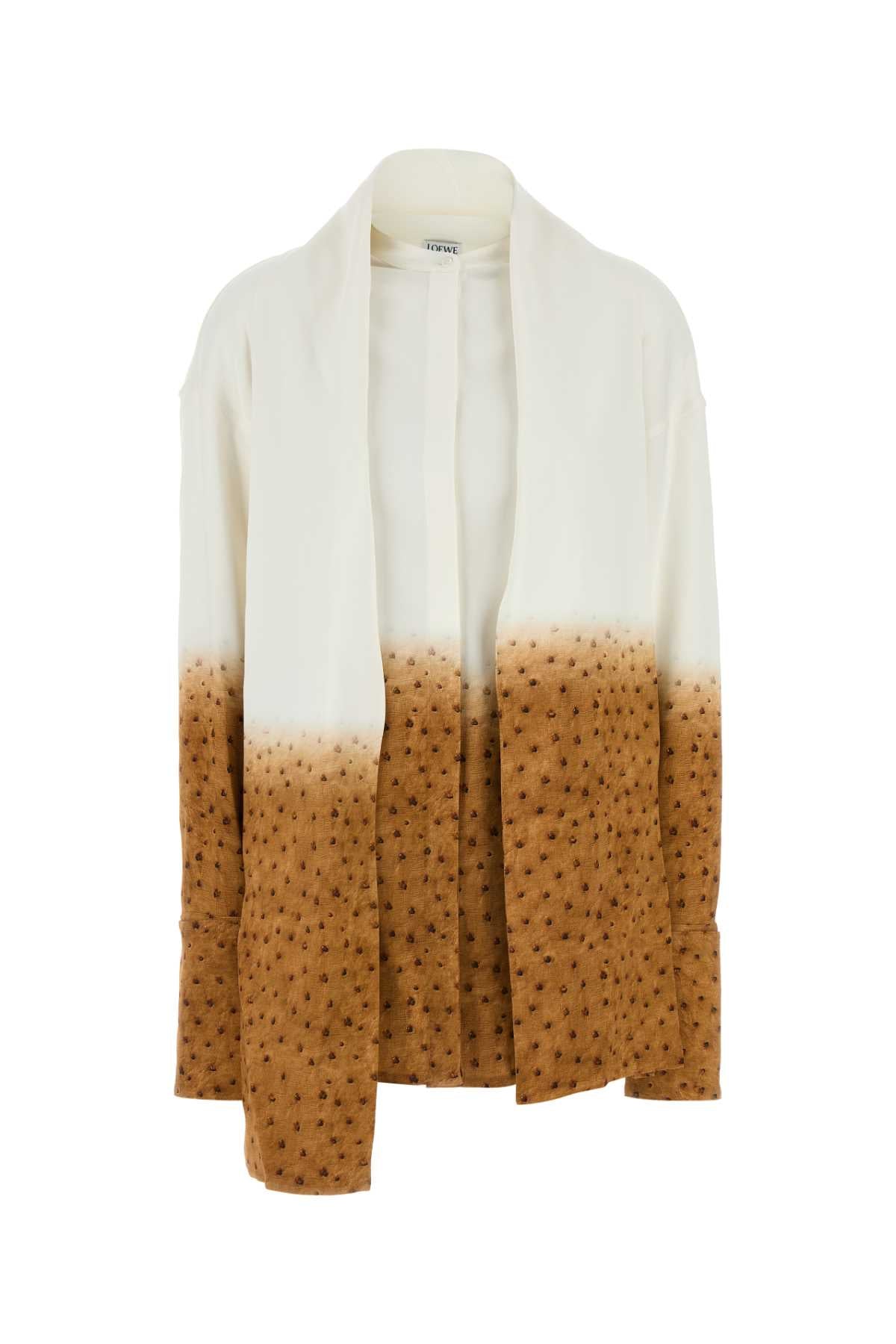Printed Crepe Shirt Whitemulticolor Exterior: Viscose Elastane Camicie