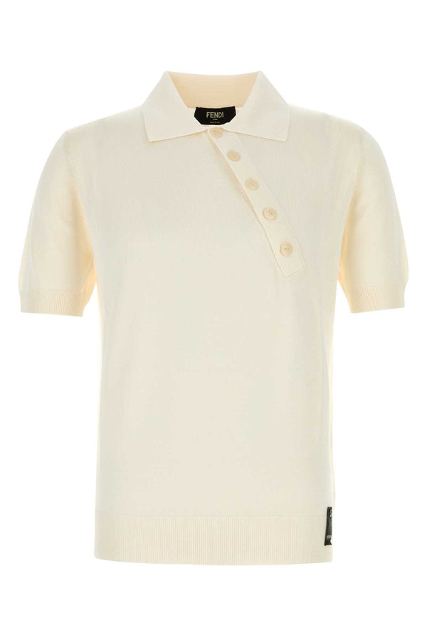 Fendi 100% Viscose polo shirt in beige