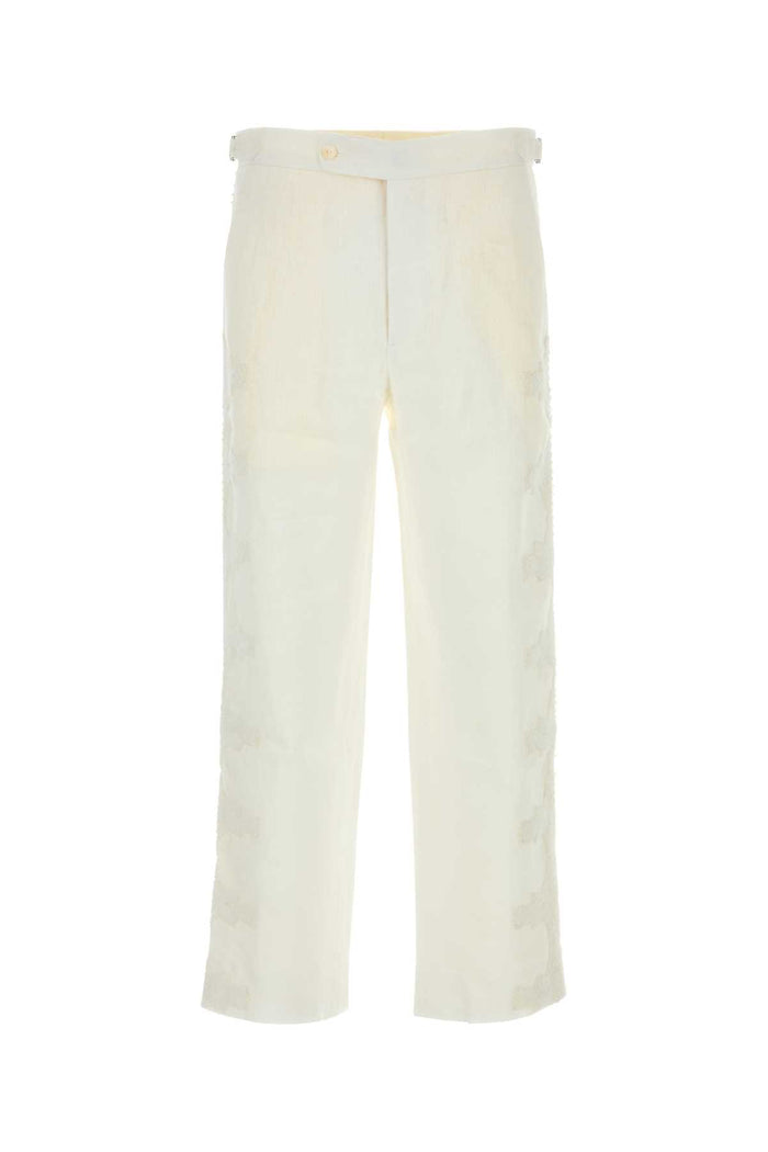 White Linen Salt Pant Pantaloni