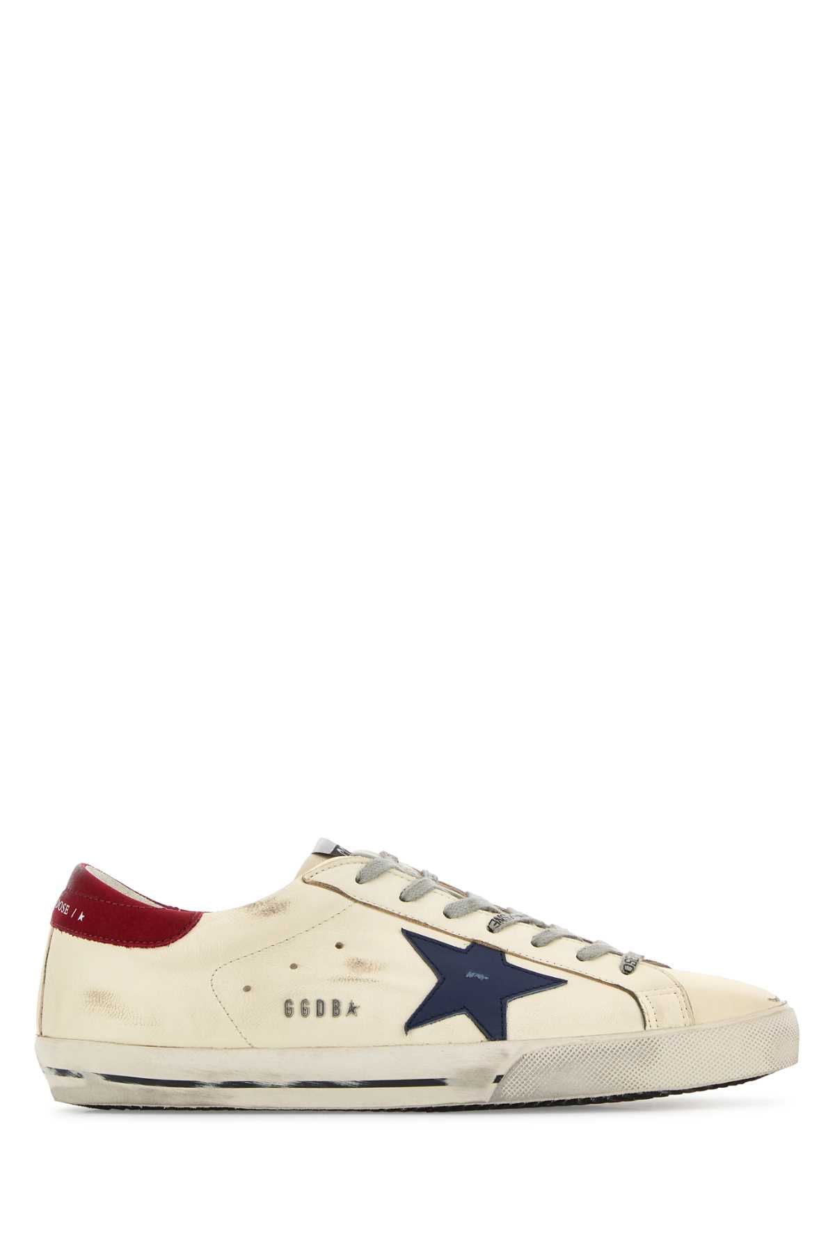 Whitebluered Ovine Leather Cow Sneaker