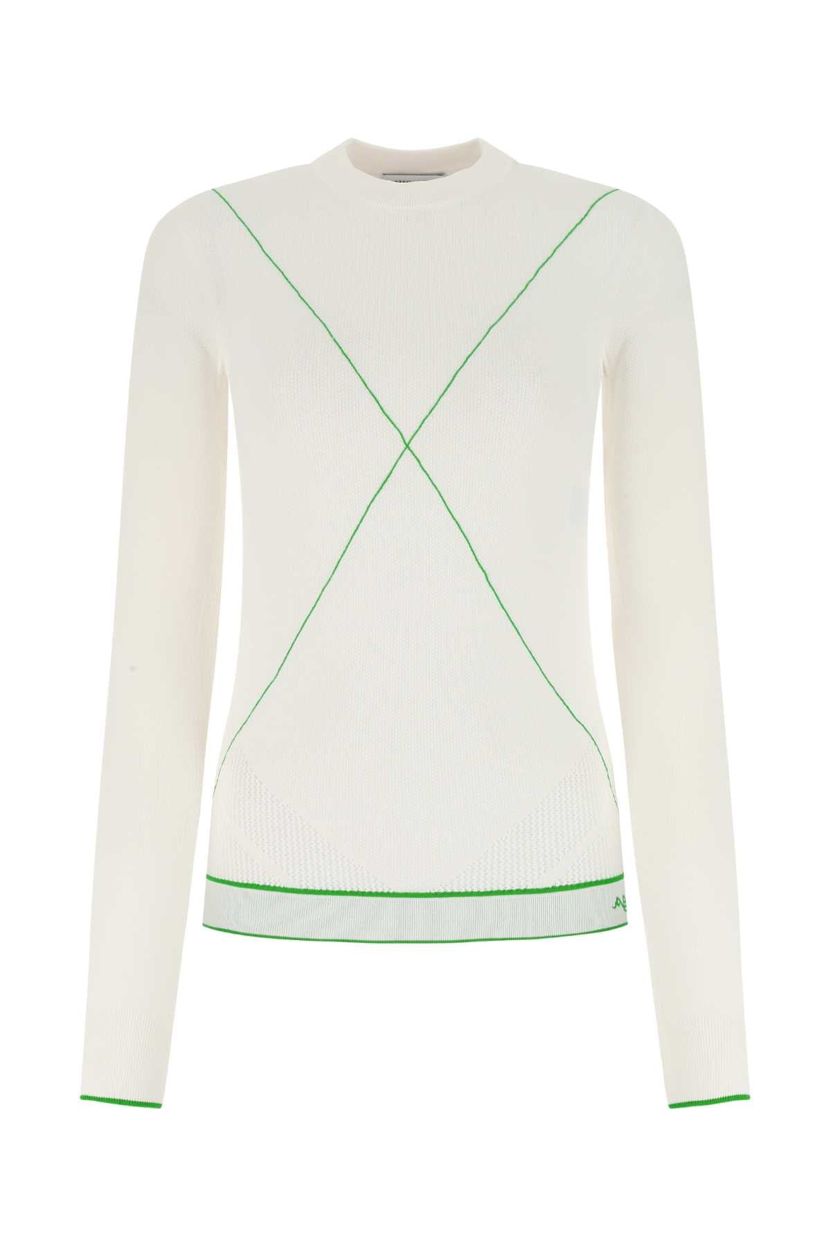 White Viscose Blend Sweater 9000 Exterior: Polyester Maglieria