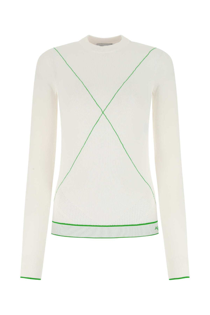 White Viscose Blend Sweater 9000 Exterior: Polyester Maglieria