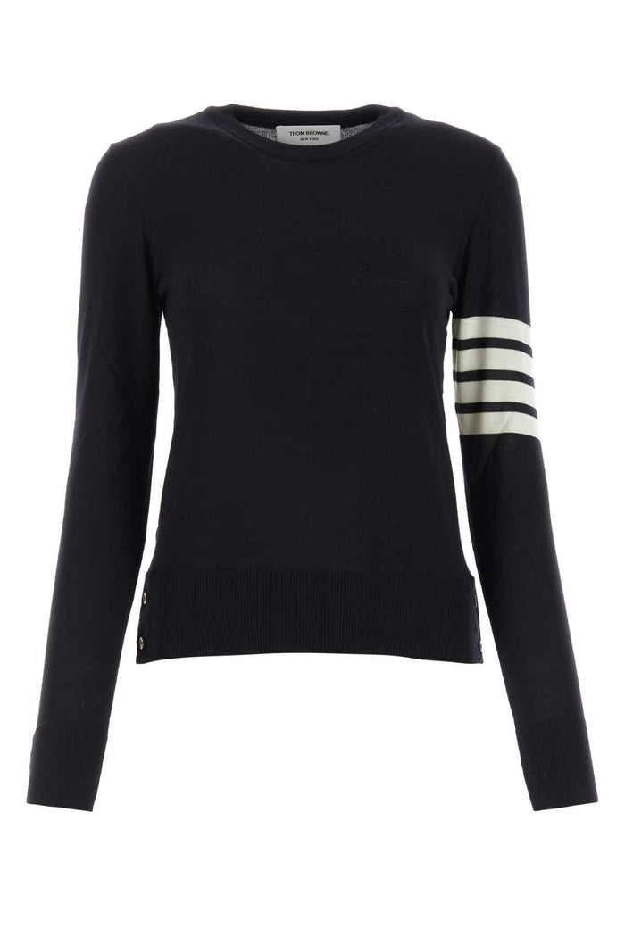 Midnight Blue Wool Sweater Navy Self Virgin Maglie