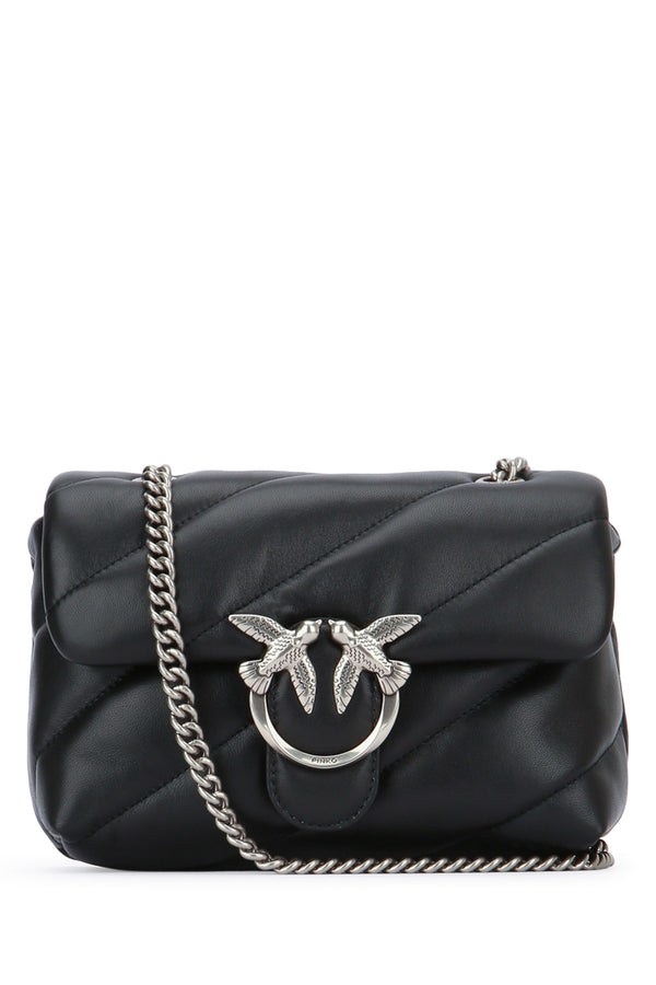 Pinko Puff 100% Leather shoulder bag in black