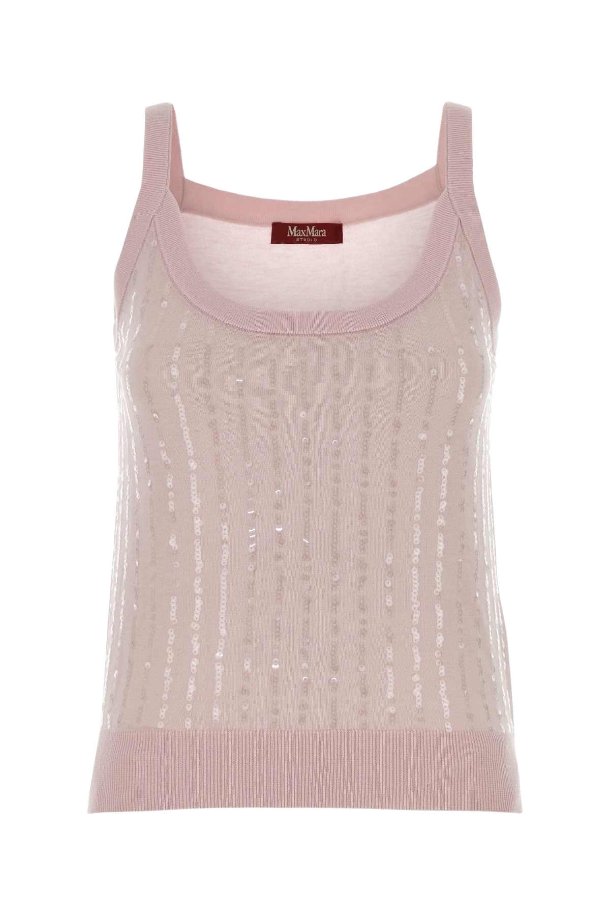 Pink Silk Lend Cosetta Tank Top Rosa Exterior: Wool Maglie