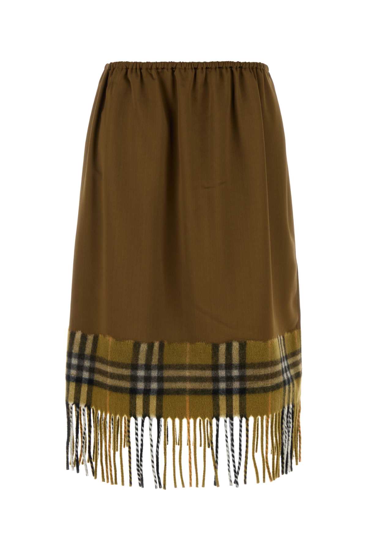 Biscuit Satin Skirt Camp Gonne