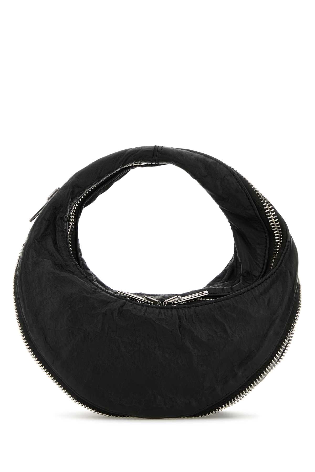 Black Leather Twist Handbag Borse A Mano