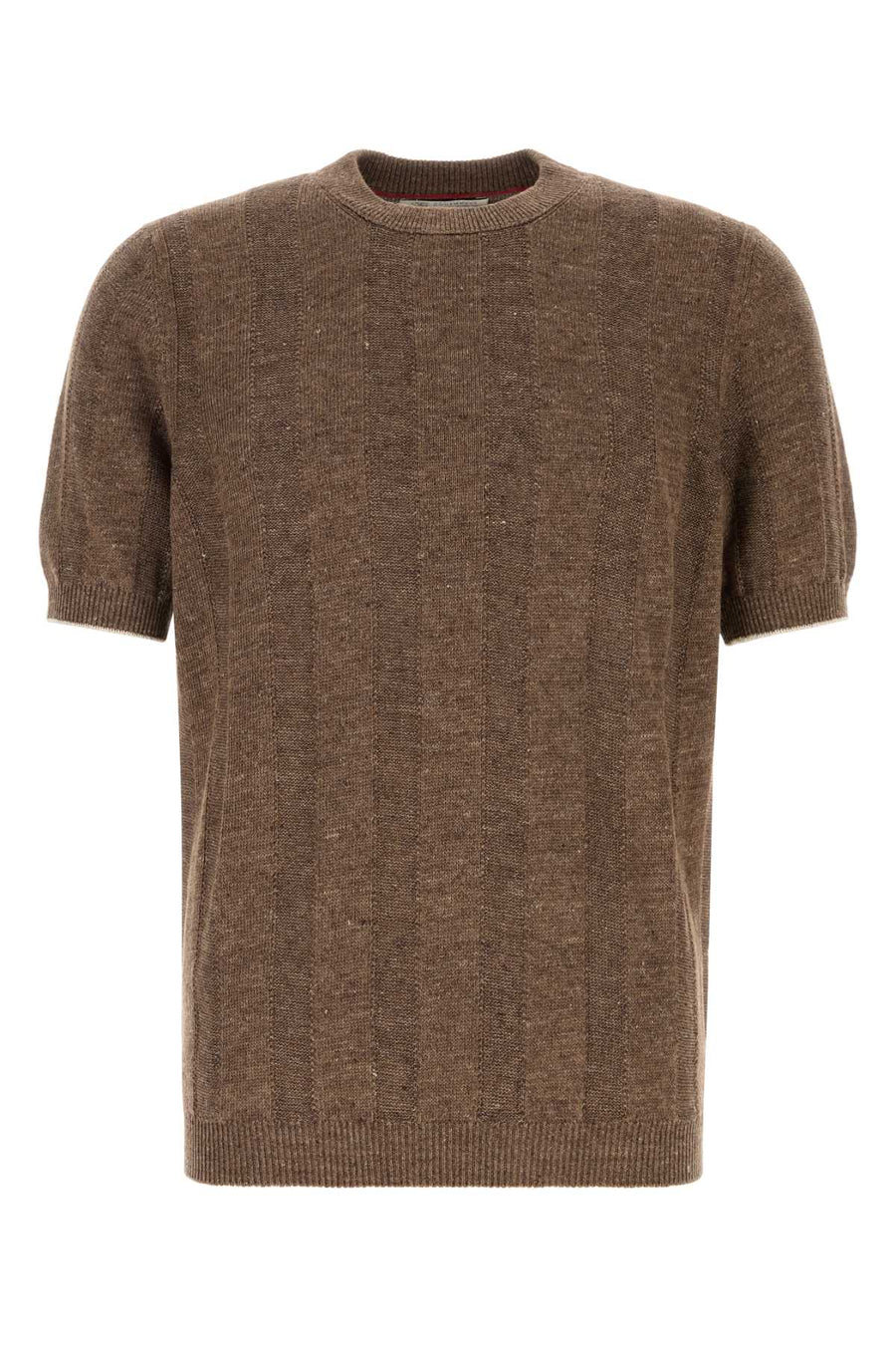 Brunello Cucinelli 77% Linen 23% Cotton sweater in brown