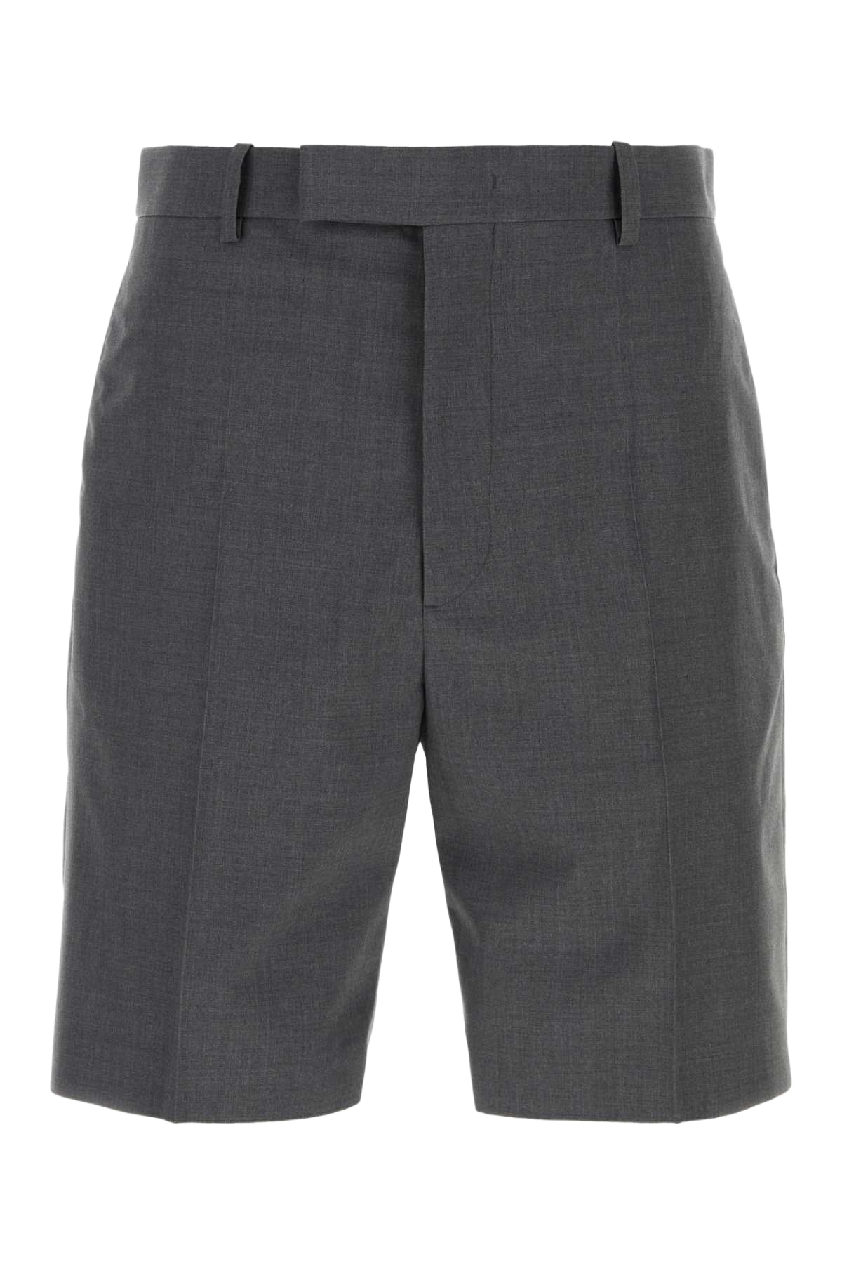 Dark Grey Wool Bermuda Shorts Stonegrey Exterior: Virgin