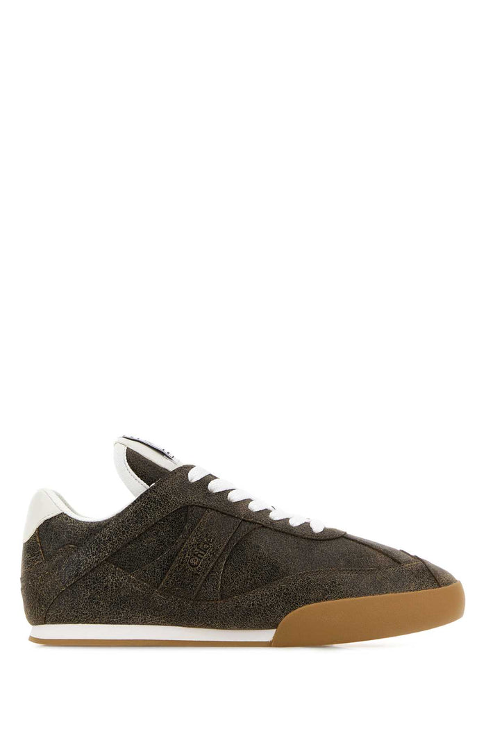 Brown Leather Chloã© Kick Sneakers Oakbrown