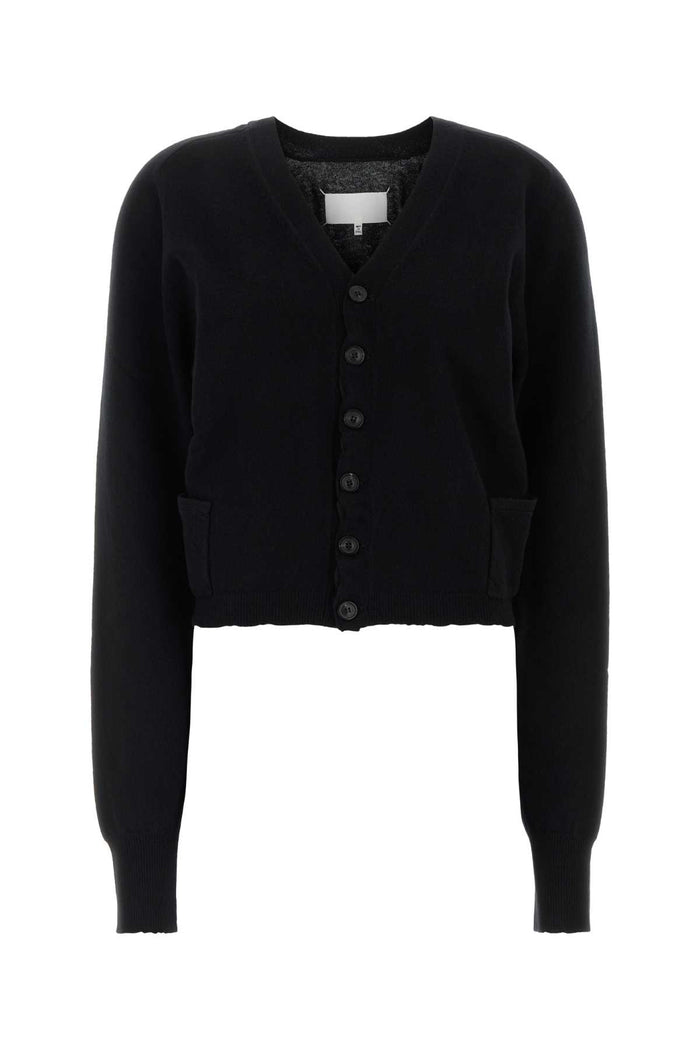 Black Wool Cardigan Exterior: Maglieria