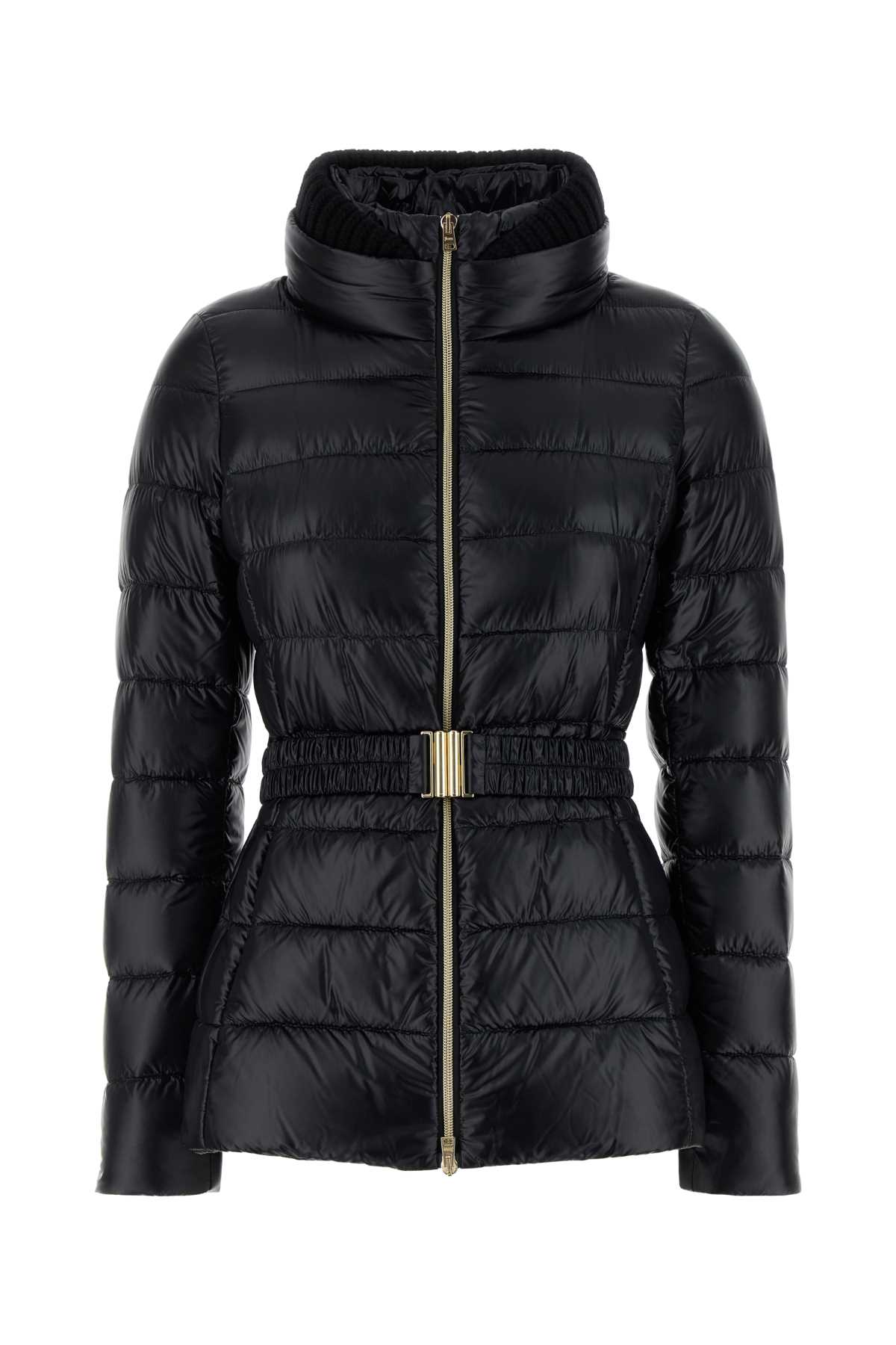 Black Nylon Down Jacket Nero Piumini