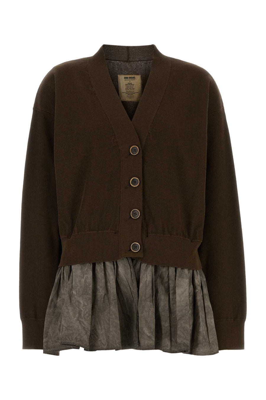 Uma Wang 70% Cotton 30% Silk cardigan in brown