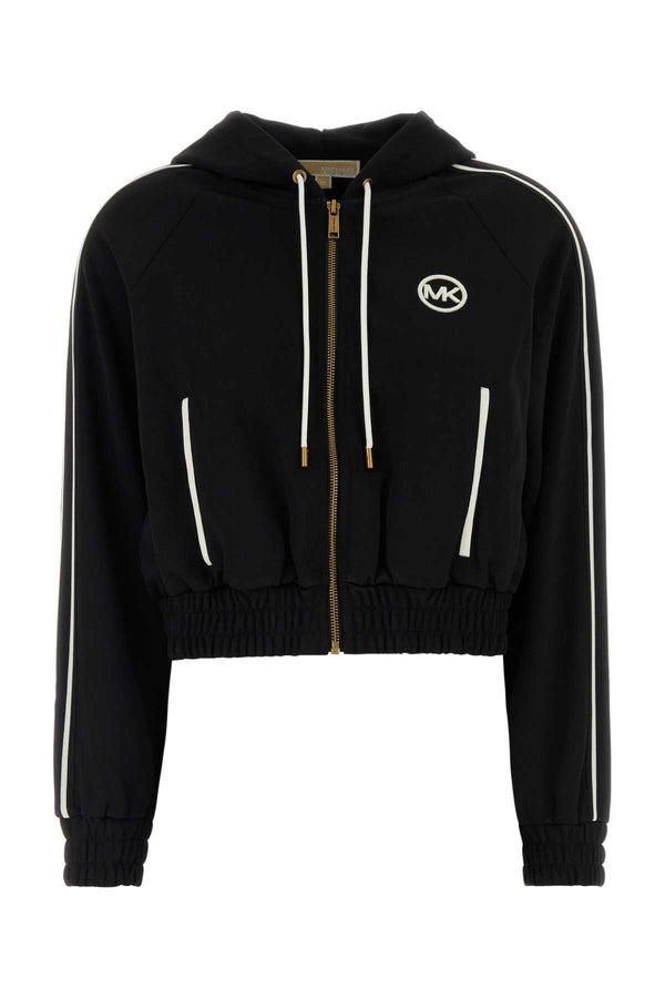 Black Tech Fabric Sweatshirt Exterior: Polyester Giacche E Gilet