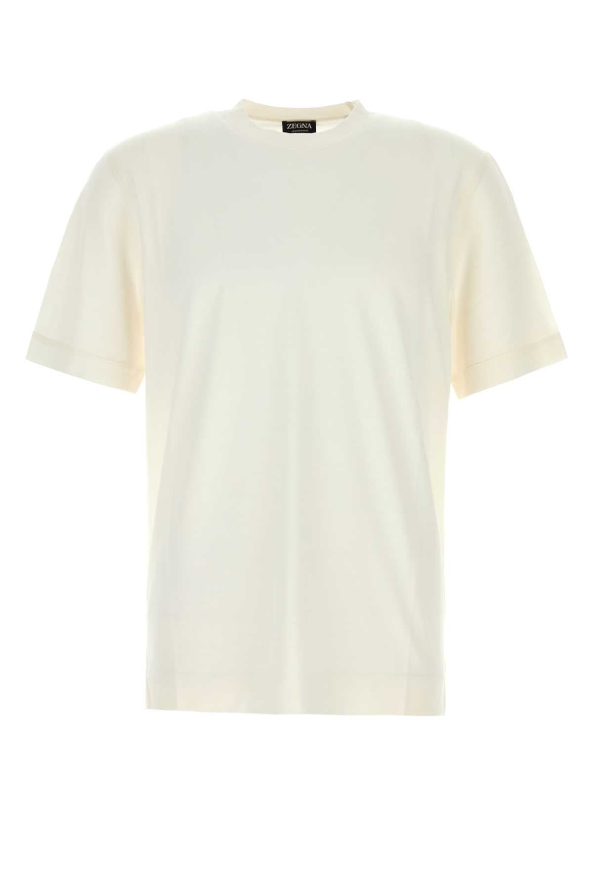 White Cotton And Silk T-Shirt N01 Exterior