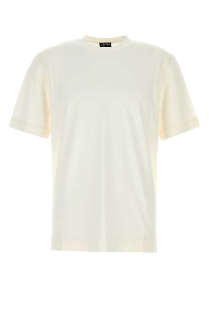 White Cotton And Silk T-Shirt N01 Exterior