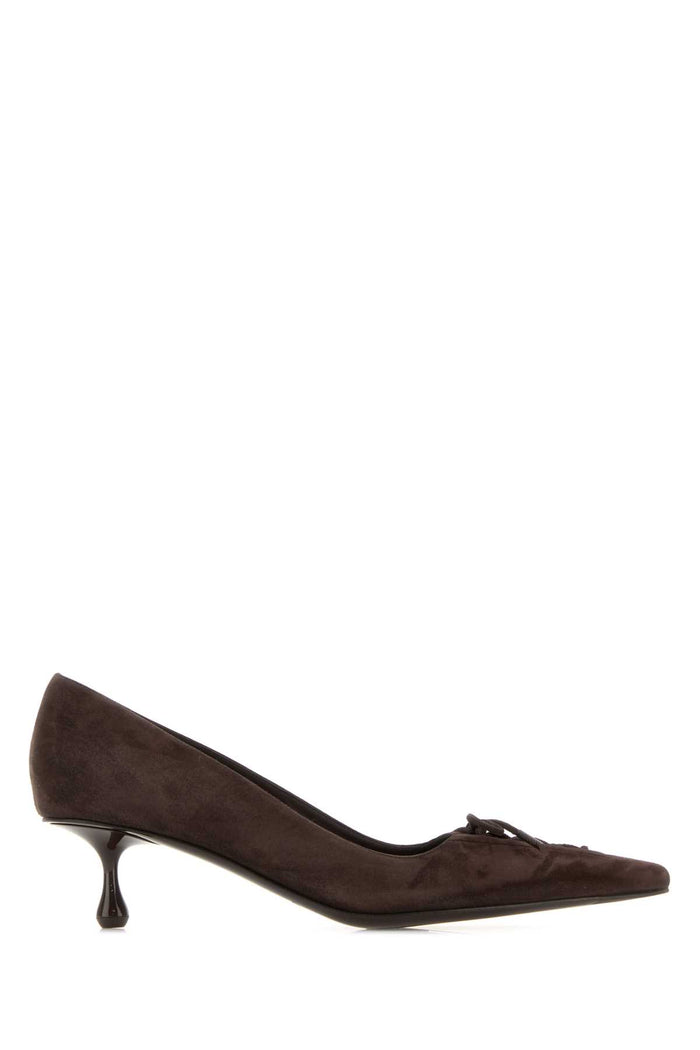 Dark Brown Suede Scarlett 50 Pumps Chocolate Leather Salpa Plastic Metal Scarpe Con Tacco