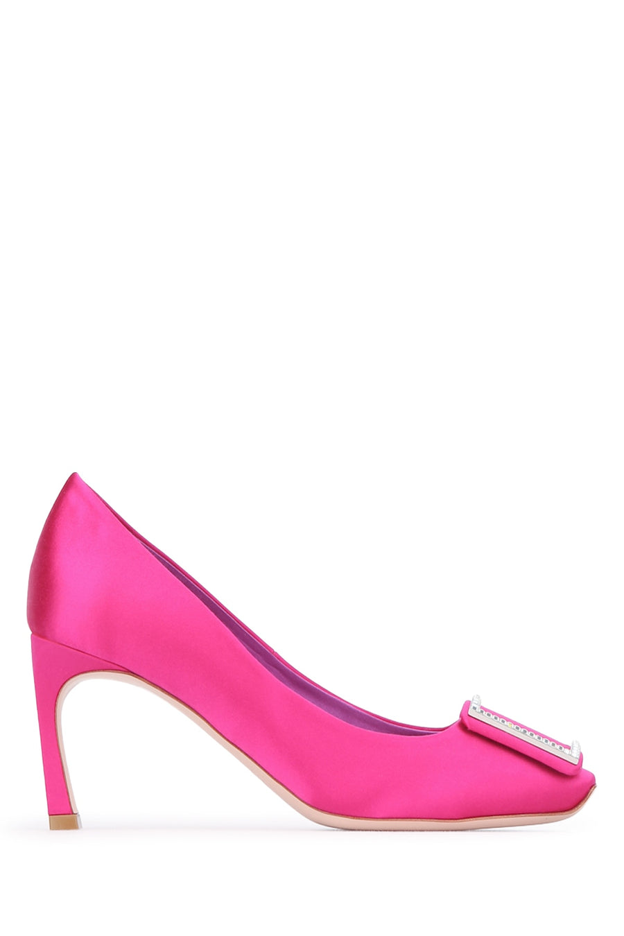 Roger Vivier Strass Satin pump in pink