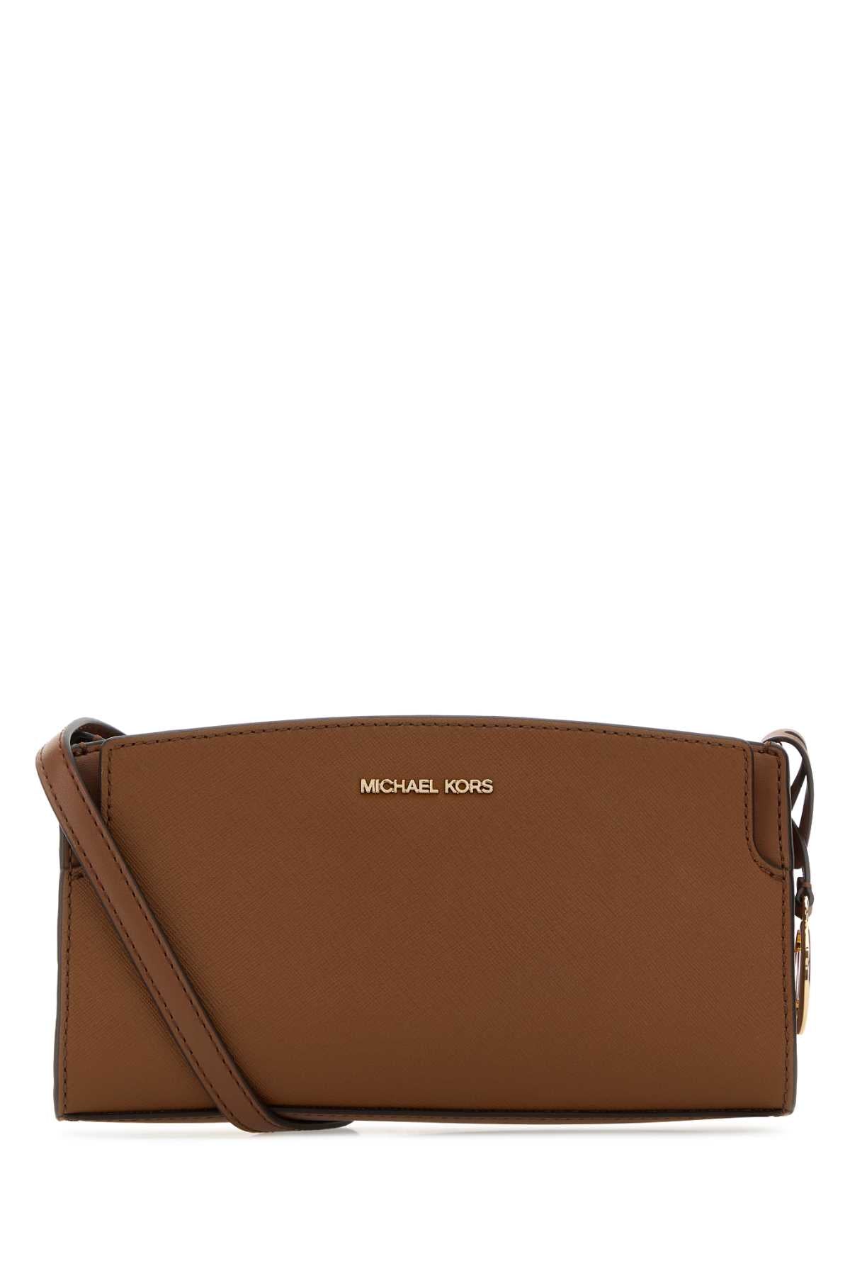 Brown Leather Becca Crossbody Bag Luggage Cow Borse A Mano