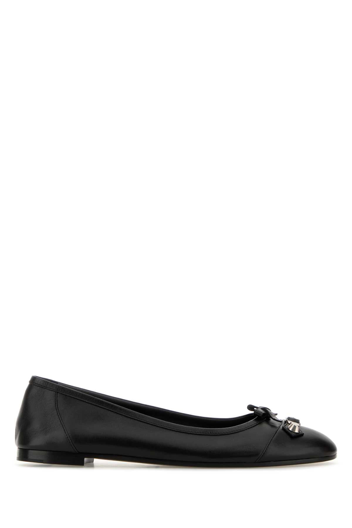 Black Leather City Up Ballerinas Black/silver T Domesticated Calf Le Ballerine