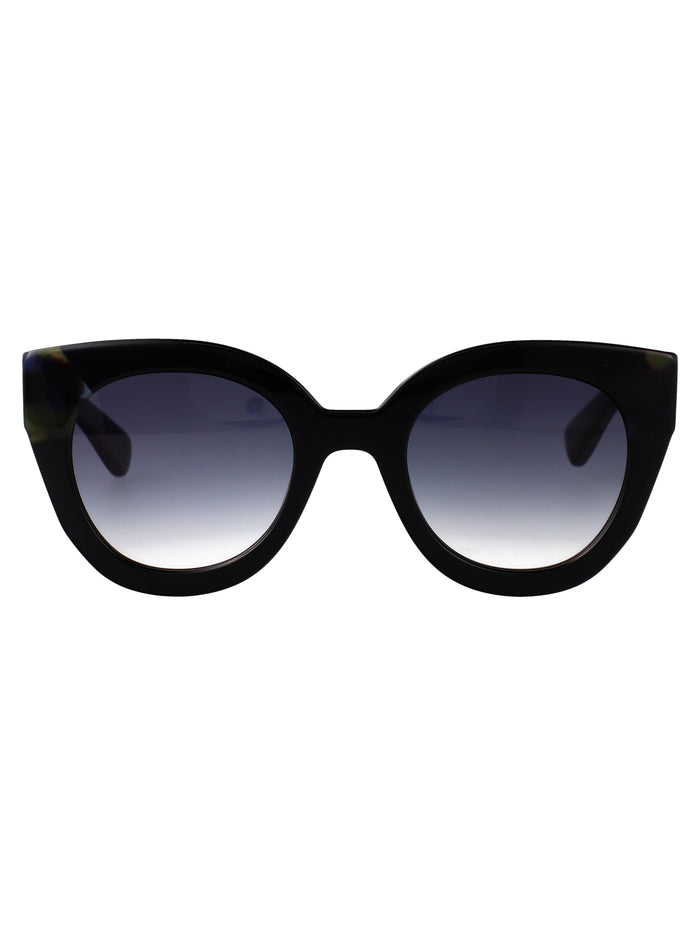 Lo750s 12 Black/blue Havana Acetate Sunglasses
