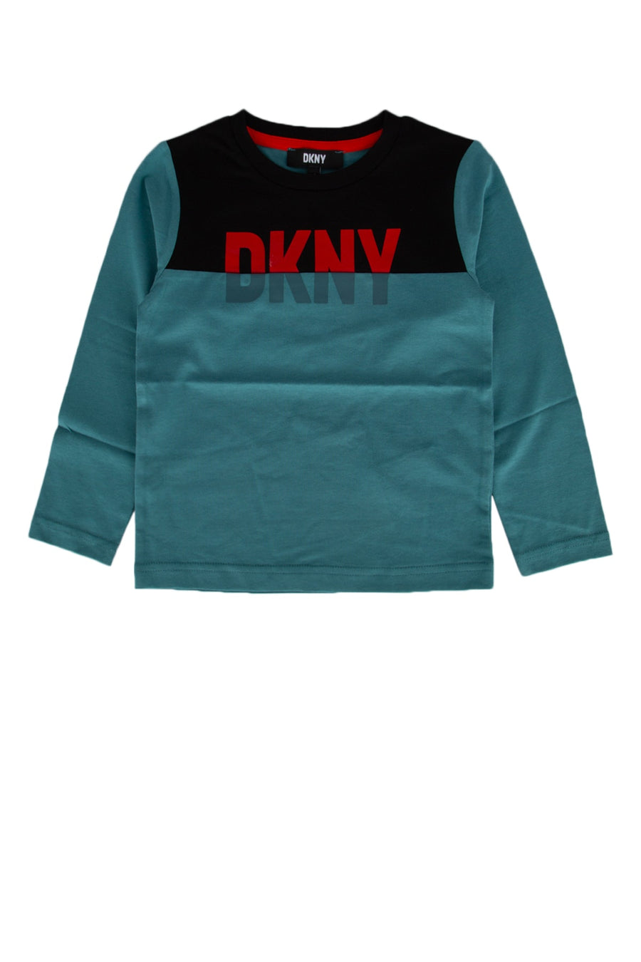 Dkny Junior 100% Cotton t-shirt in turquoise