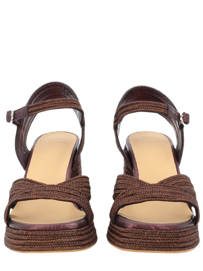 Espadrille Valley Brown Polyester Ovine Leather Heels