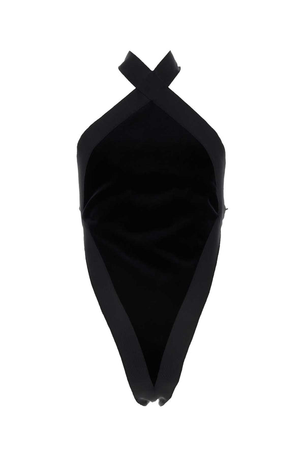 Saint Laurent Exterior: 78% Acetate 22% Polyester; Lining: 96% Silk 4% Elastane bodysuit in black