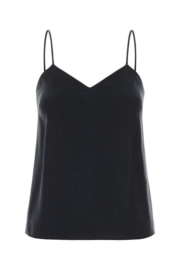 Max Mara 100% Silk tank top in navy