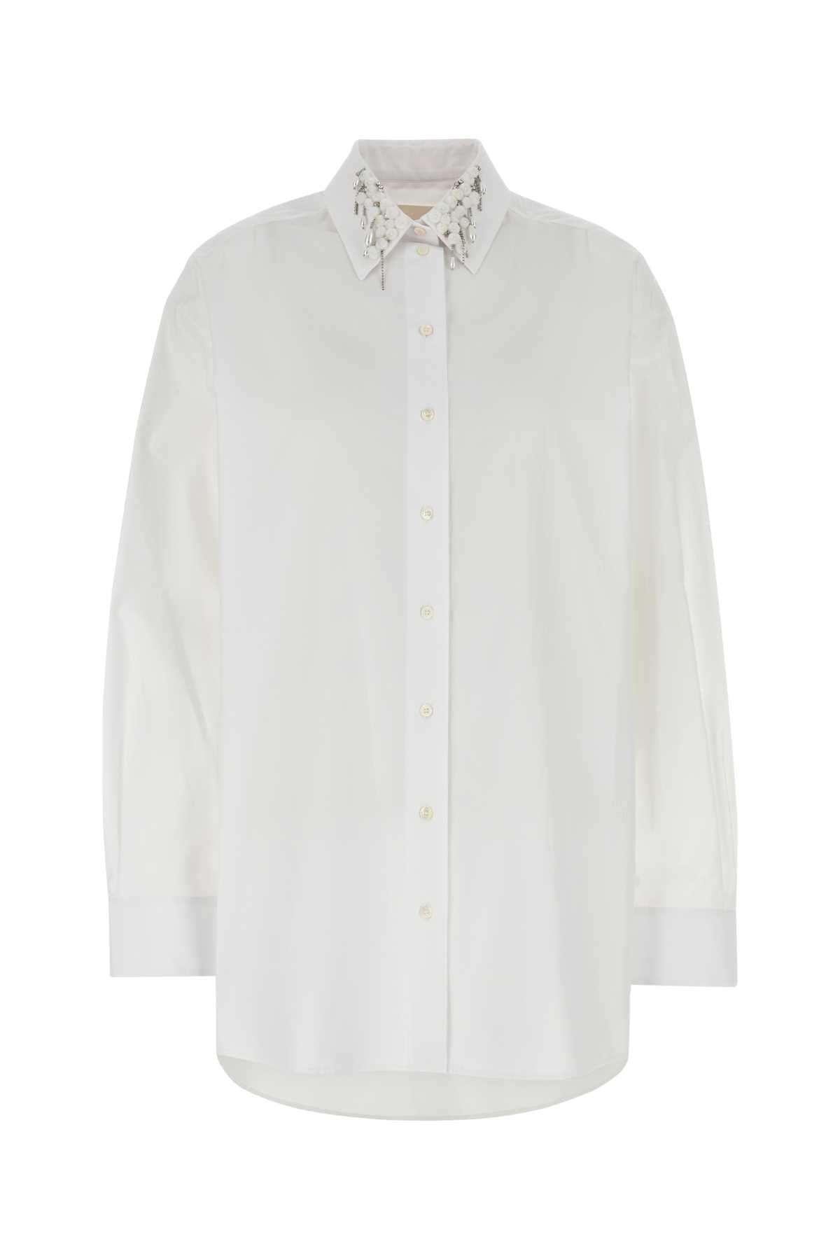 White Poplin Oversize Shirt Exterior: Cotton Camicie