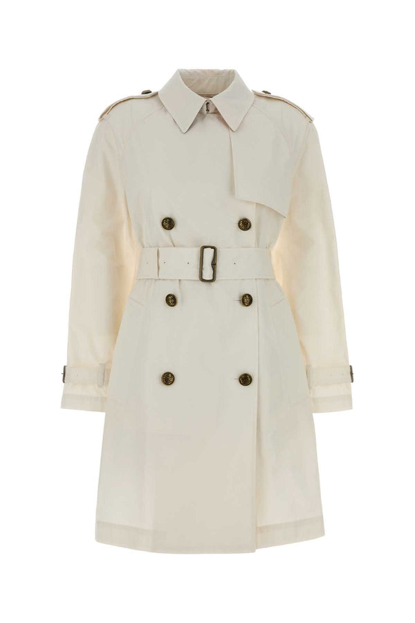 Burberry Exterior: 100% Cotton trench coat in white