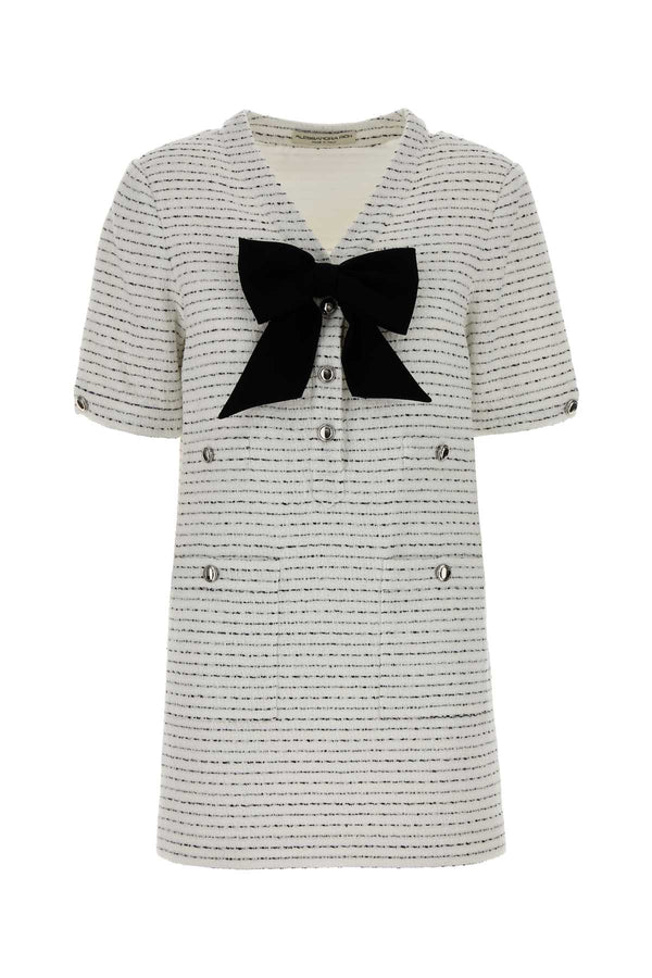 Alessandra Rich Exterior: 55% Nylon 34% Cotton 11% Polyester; Lining: 100% Polyester dress in white