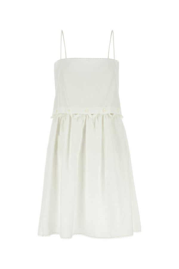 Miu Miu 80% Cotton dress in white