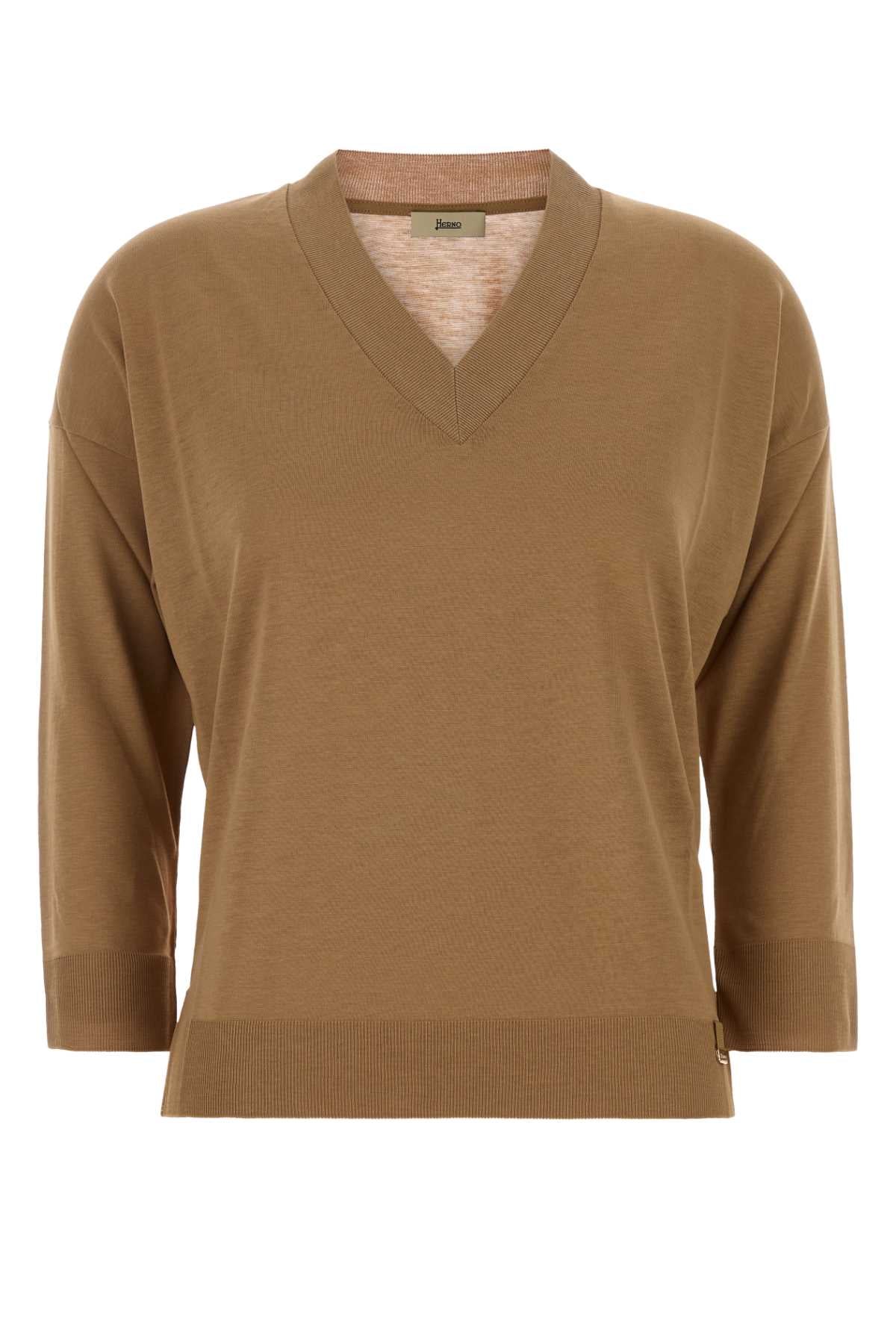 Camel Lyocell Blend T-Shirt Exterior: Cotton Maglieria