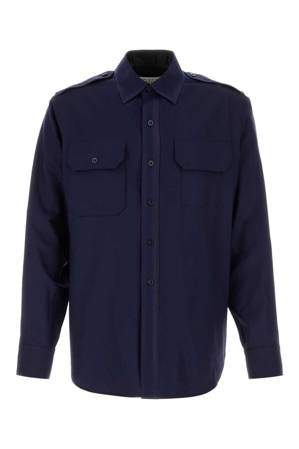 Maison Margiela 100% Wool shirt in navy