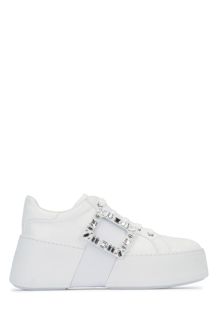 Viv Skate High Strass Sneakers Bianco Calfskin Fgl