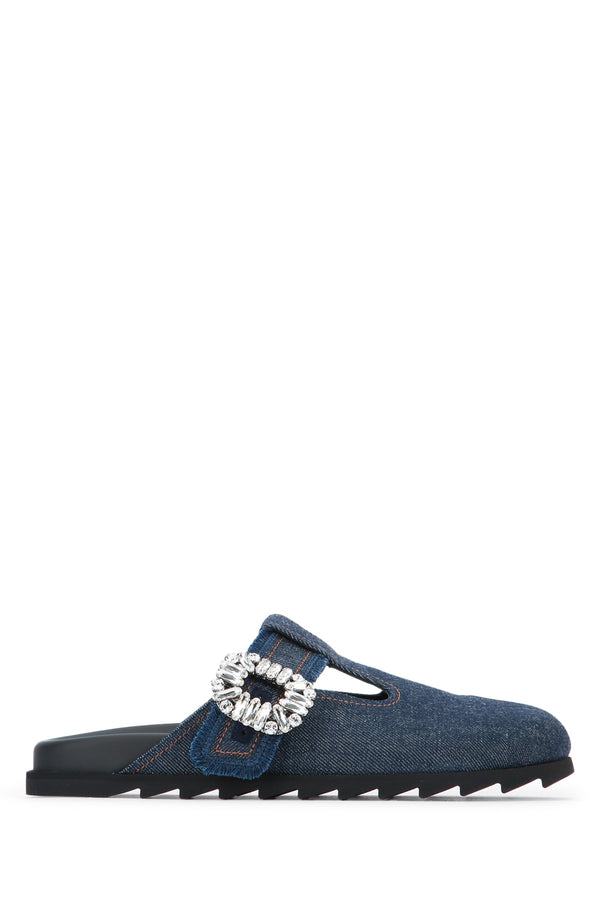 Roger Vivier Closed Denim upper mule in blue