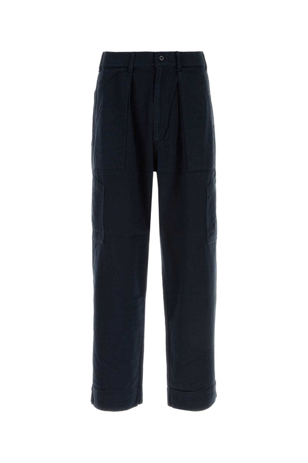 Midnight Blue Twill Pant Navy Exterior: Cotton Silk Pantaloni