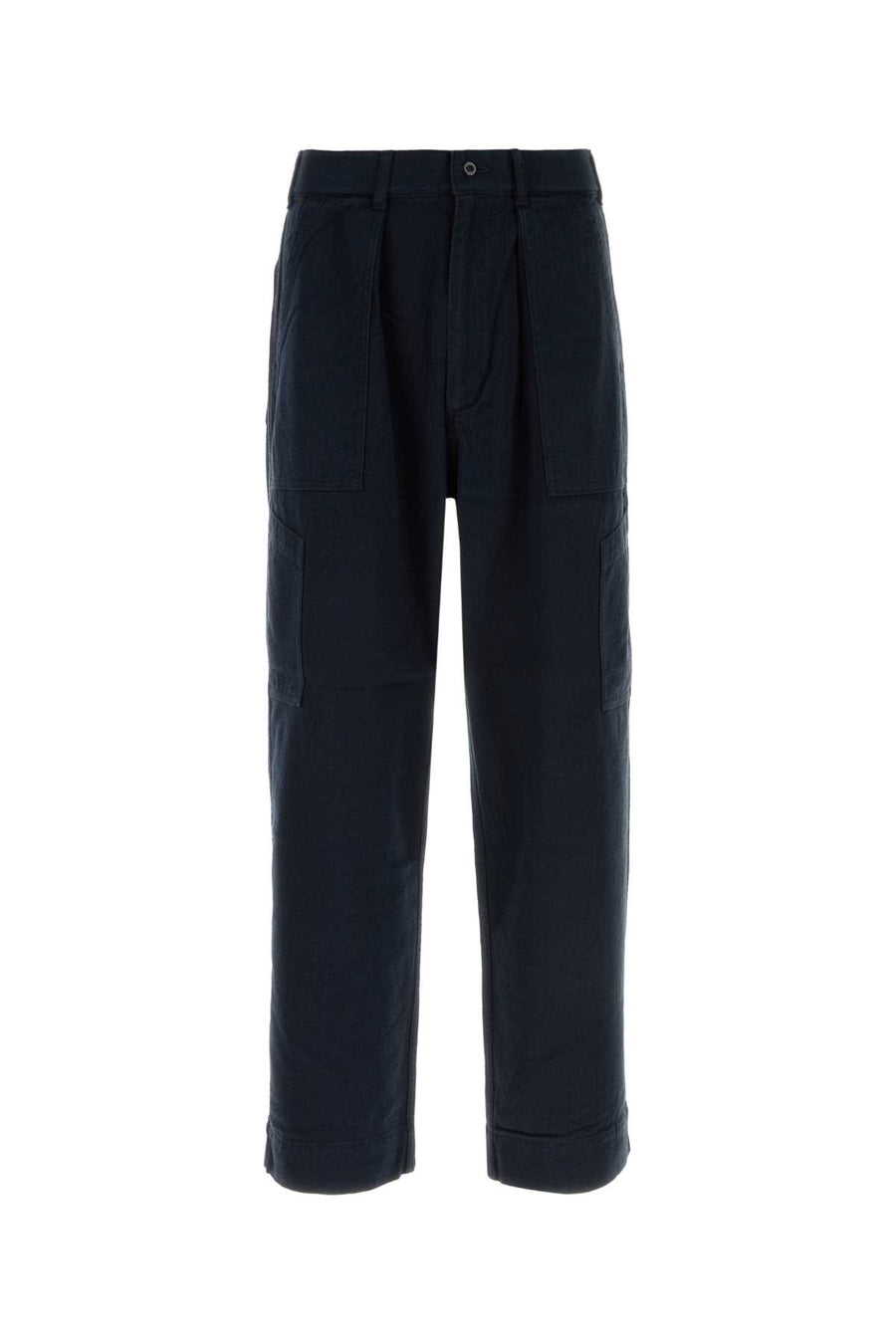 Midnight Blue Twill Pant Navy Exterior: Cotton Silk Pantaloni