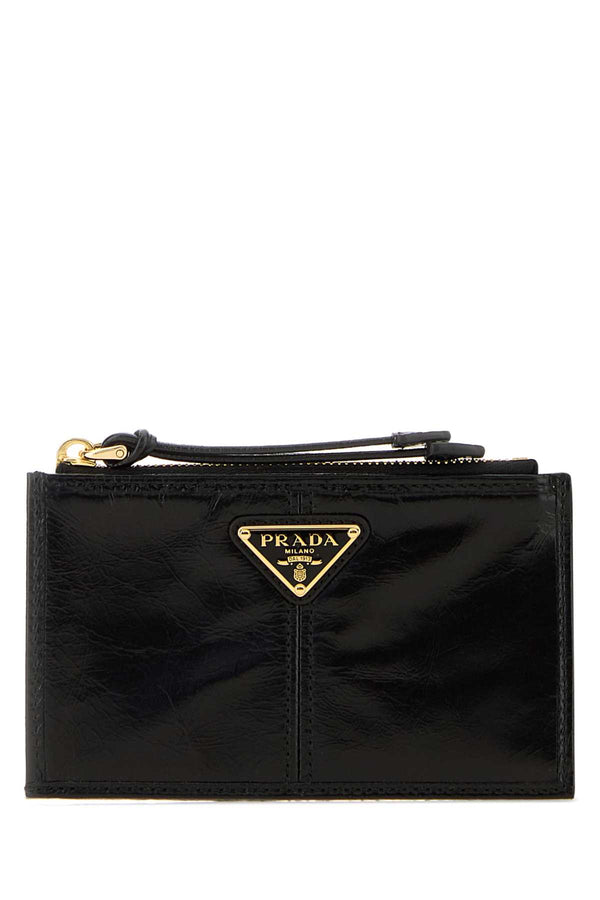 Prada Exterior: 100% Leather card case in black