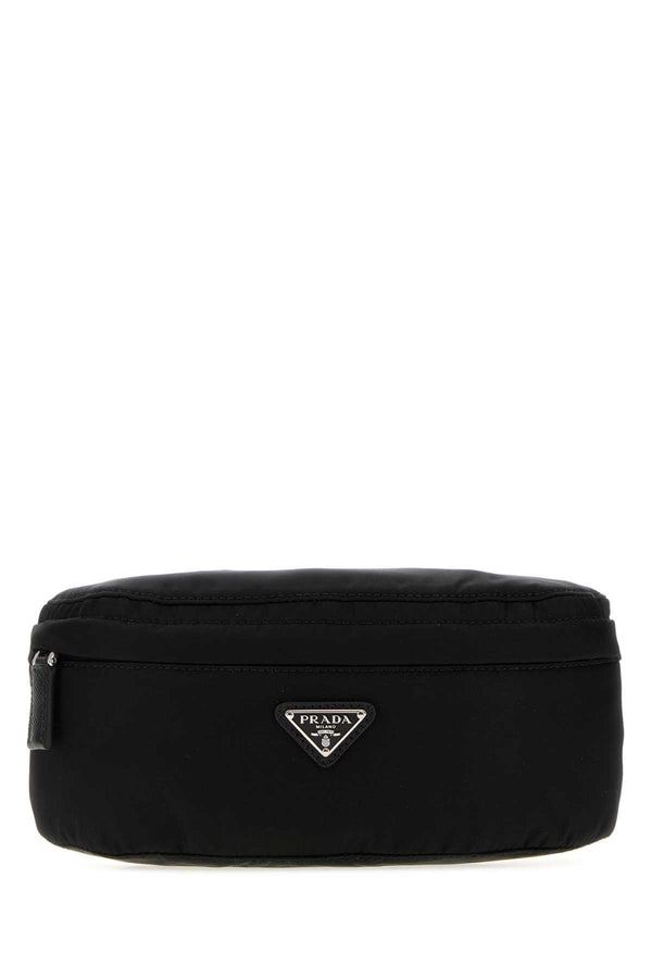 Prada Exterior: 100% Fabric; Lining: 100% Fabric; Finishing: Silver metal belt bag in black