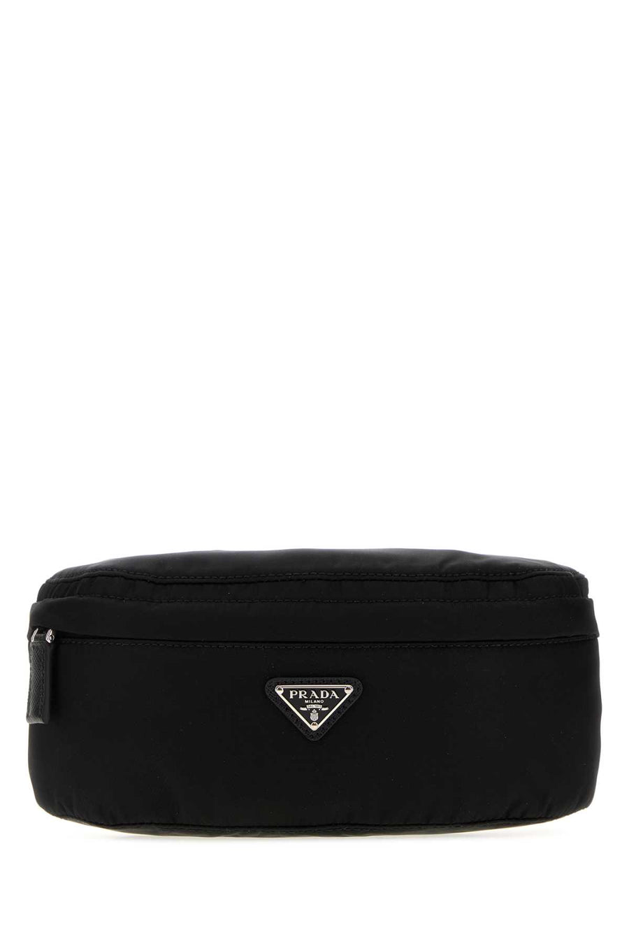 Prada Exterior: 100% Fabric; Lining: 100% Fabric; Finishing: Silver metal belt bag in black