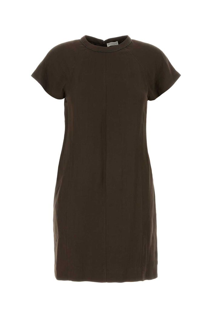 Brown Viscose Blend Dress C8705 Abiti