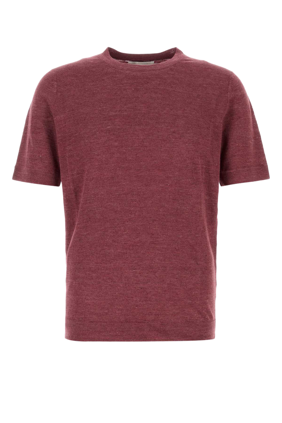 Tyrian Purple Linen Blend Sweater C7796 Exterior: Cotton Polo