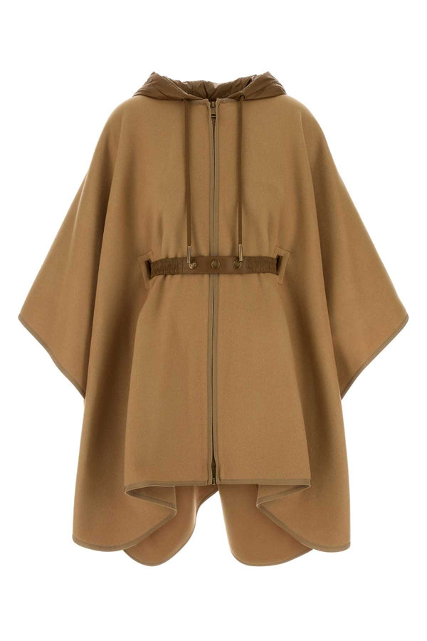 Camel Wool Blend Cape 249 Exterior: Virgin Nylon Cappelli E Fasce Per Capelli