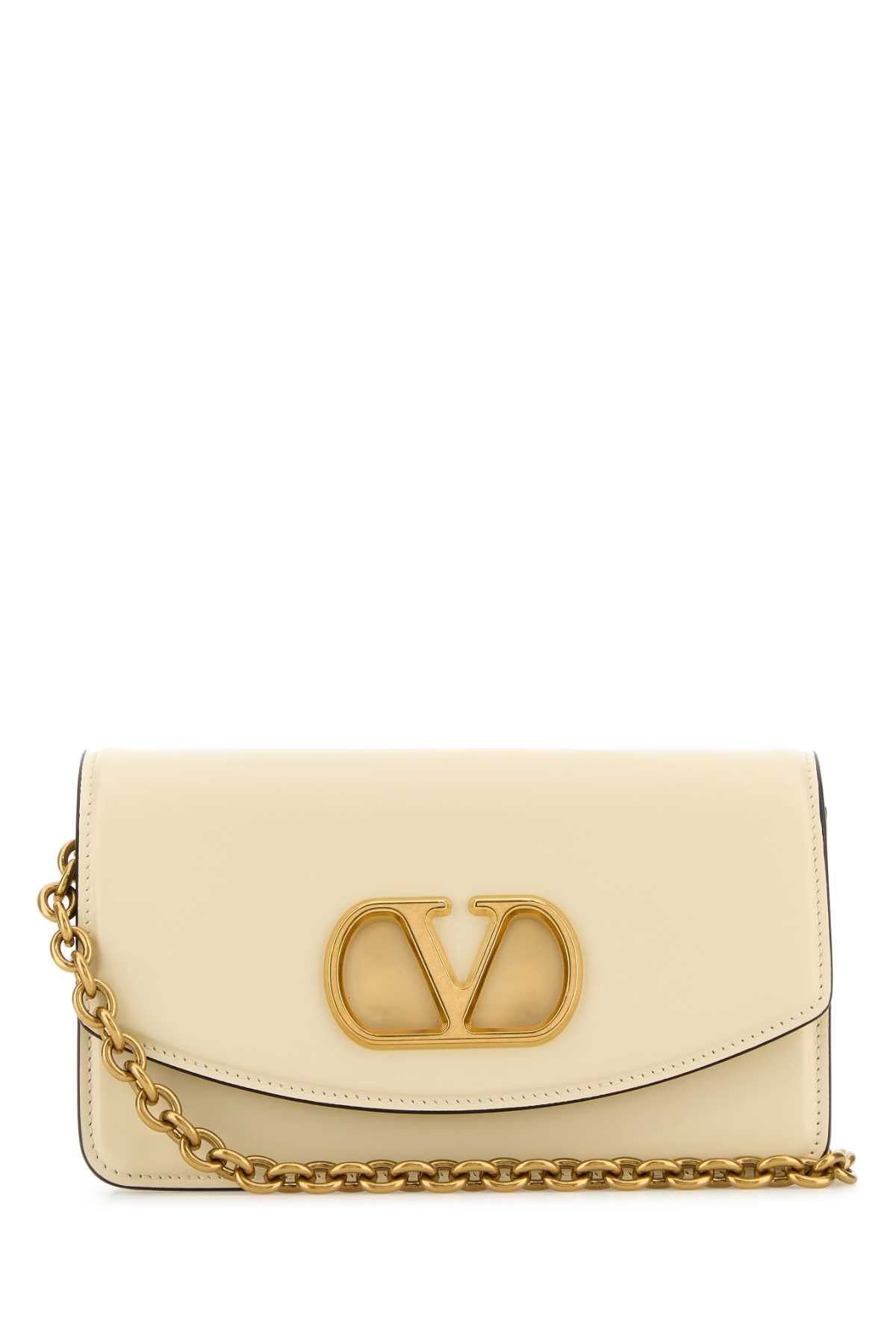 Ivory Leather Vlogo Signature Shoulder Bag Butterwhite Borse A Tracolla