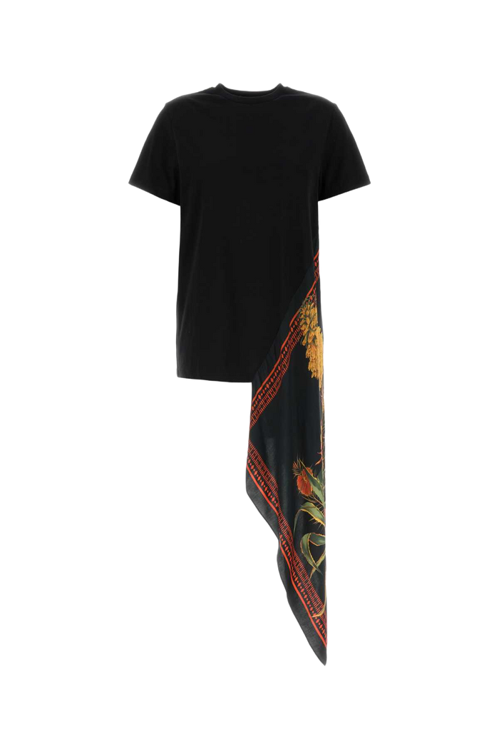 Black Cotton T-Shirt Multiblackorange