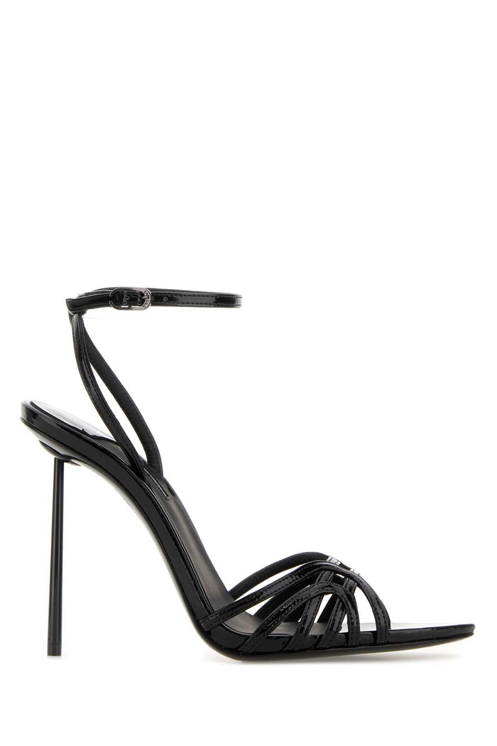 Black Leather Synthetic Bella Sandals Nero Scarpe Con Tacco