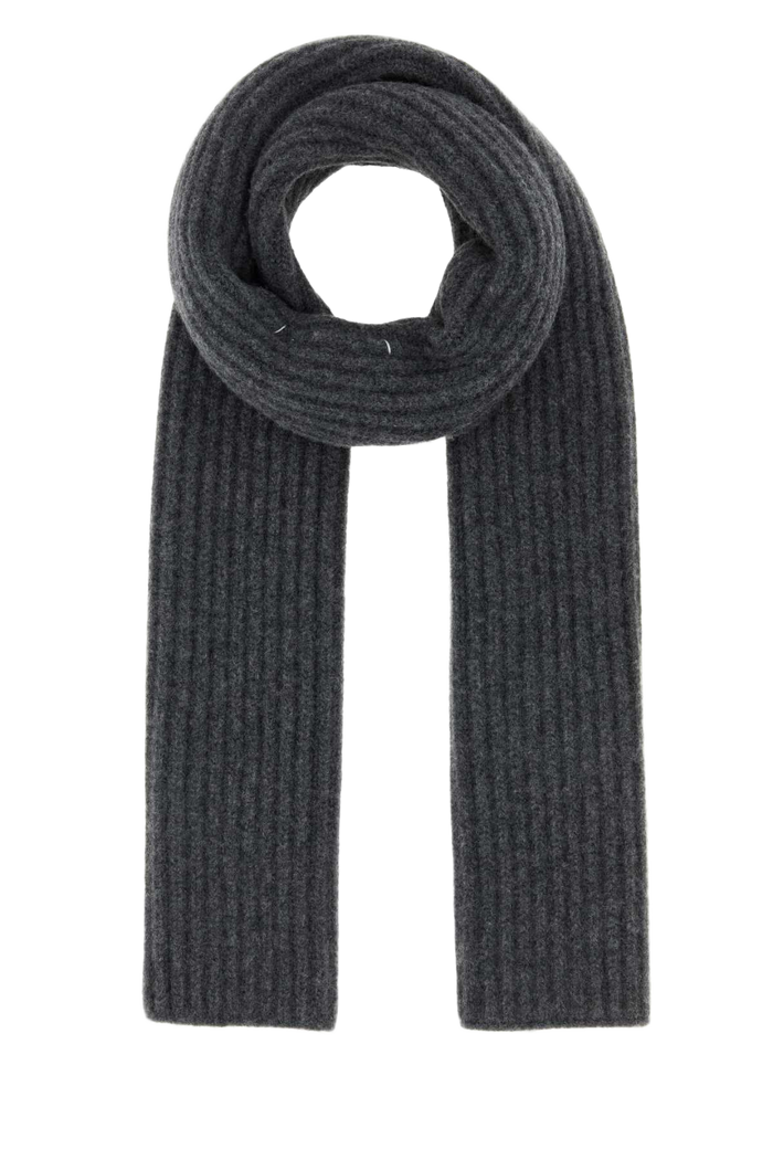 Grey Wool Scarf Darkgrey Sciarpe E Foulard